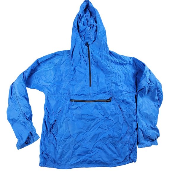 Vintage LL Bean Anorak Adults Medium Blue Windbreaker Jacket Outdoor Made In USA - Picture 1 of 9